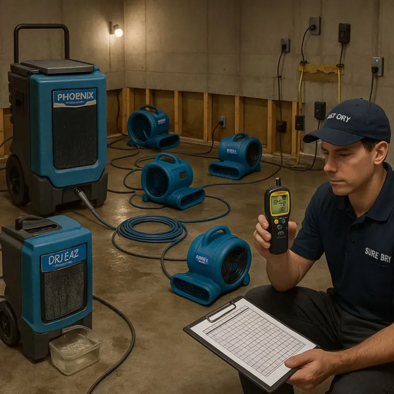 Structural Drying and Dehumidification process in Sterling City, TX